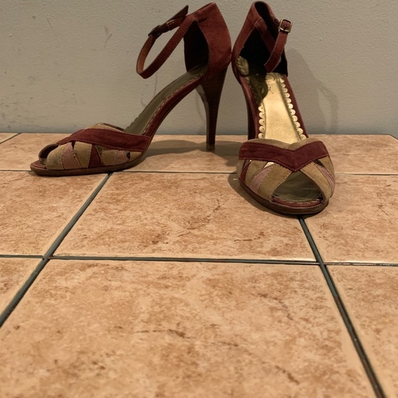 Joey O Leather Peep Toe Heels size 7.5 - Picture 2 of 12